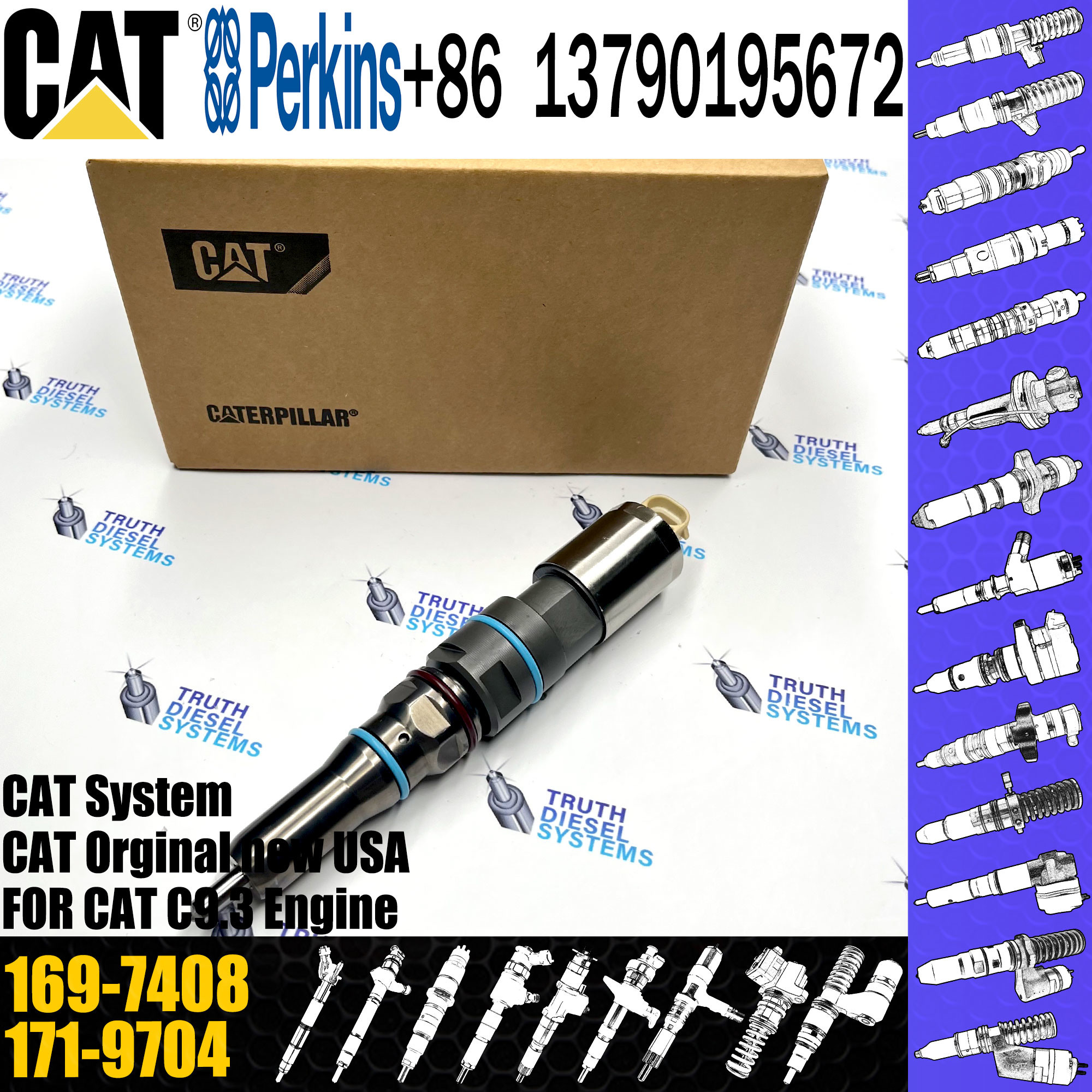 Diesel Common Fuel Rail Engine Injector 232-1183 364-8024 169-7408 171-9704 222-5967 196-1401