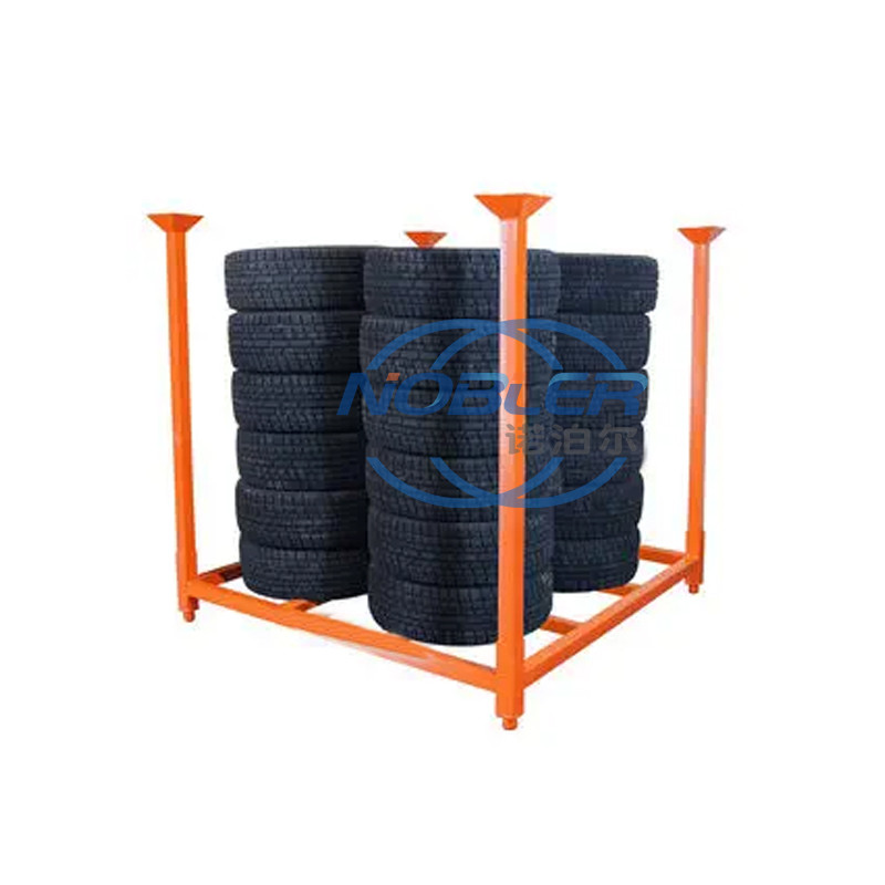 Transport Warehouse Industrial Stack Metal Tire Rack Detachable Powder Coated 60"