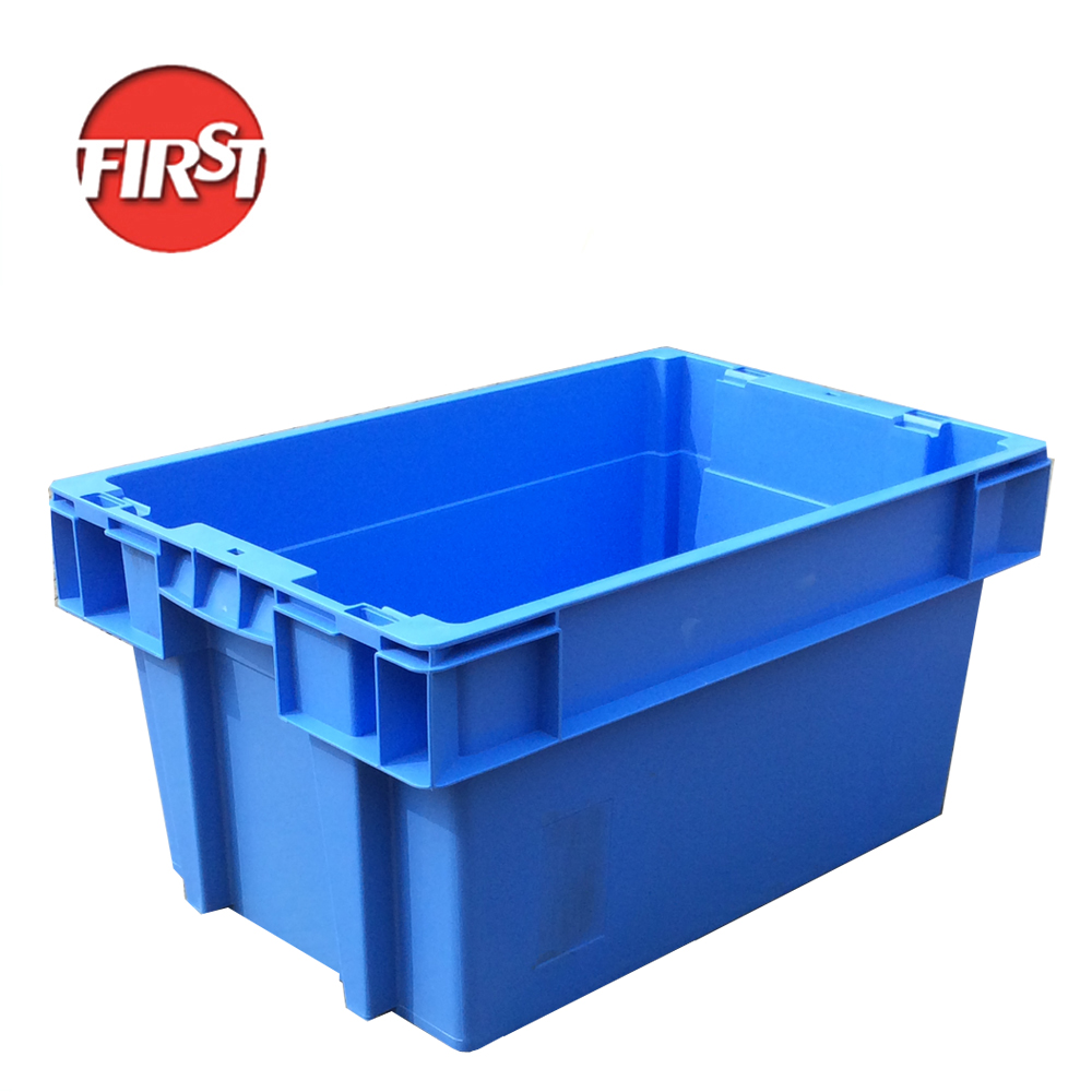 Solid Box Plastic Moving Containers Produce Plastic Vented Crates