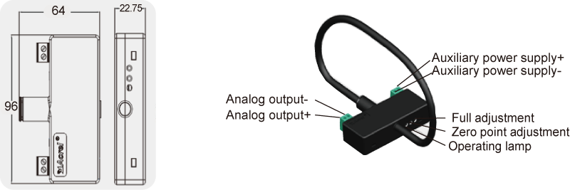 Input AC 200-1000A Rogowski Coil Current Transducer / Industrial Current Sensor