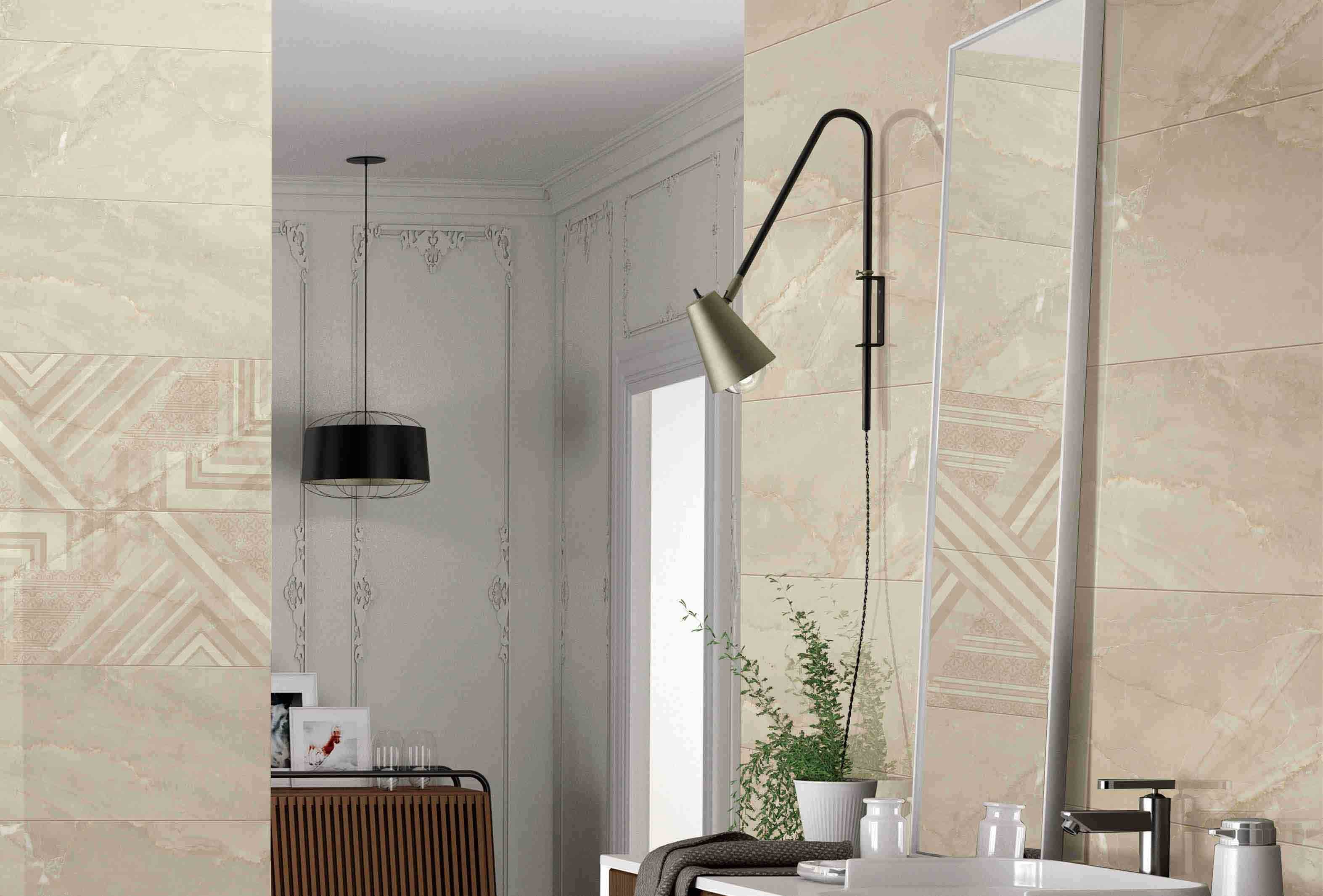 Fashion Italian Marble Tile / Indoor Porcelain Tiles Grey Color 400x800 Mm Size