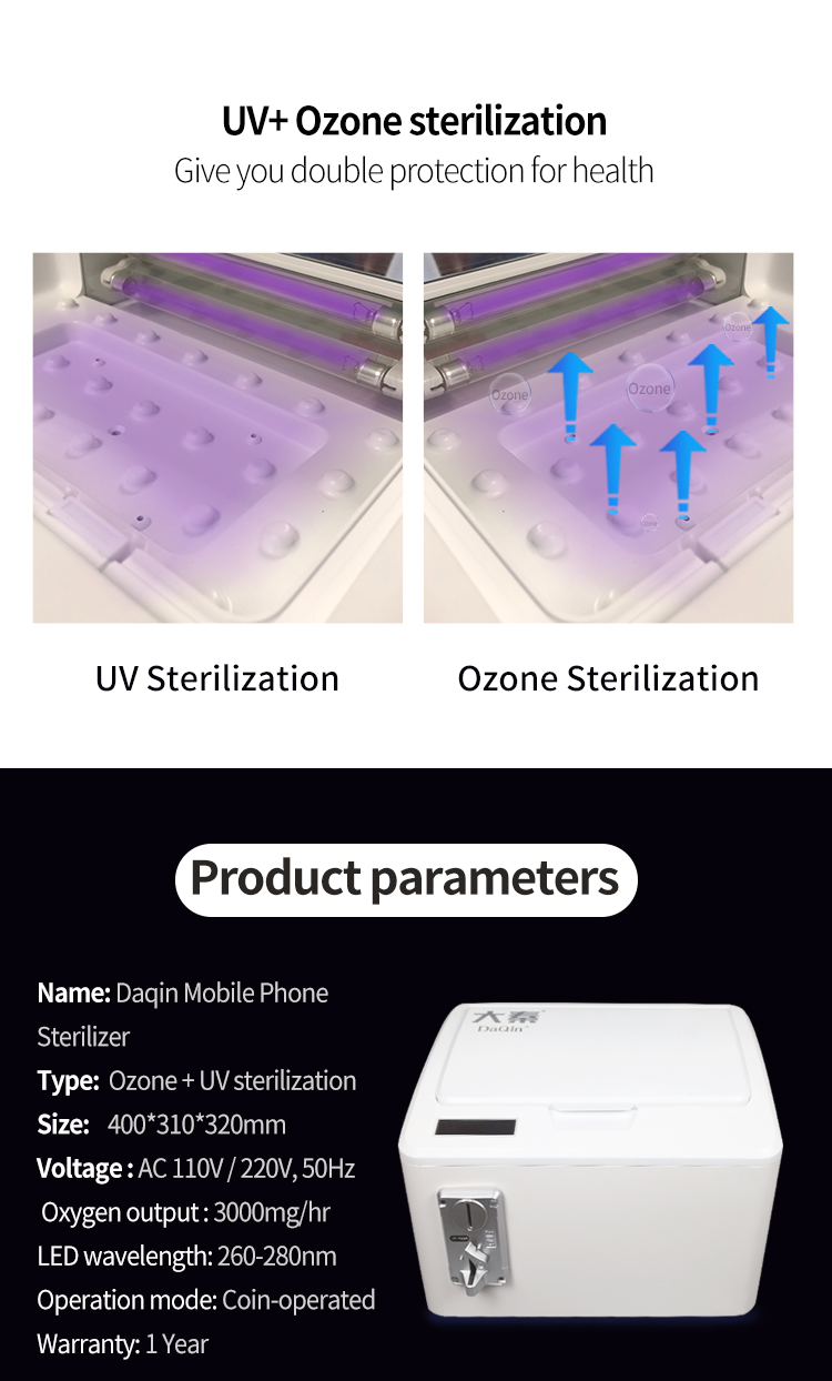 Portable Ultraviolet UV Phone Sanitizer Cleaner Led Light Ozone Sterilization