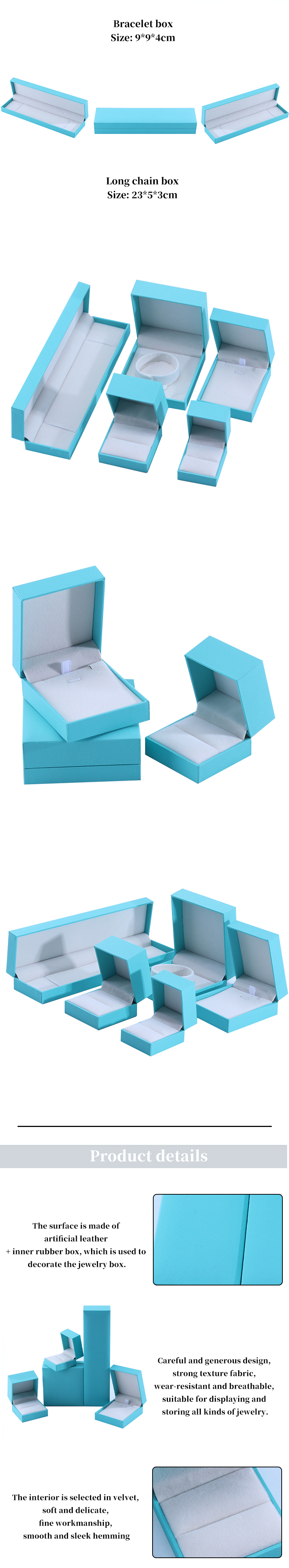 Wholesale manufacturing Luxury Jewellery Box Personalized Custom high end Necklace Bracelet Earrings Ring jewelry set Packaging cardboard paper sky