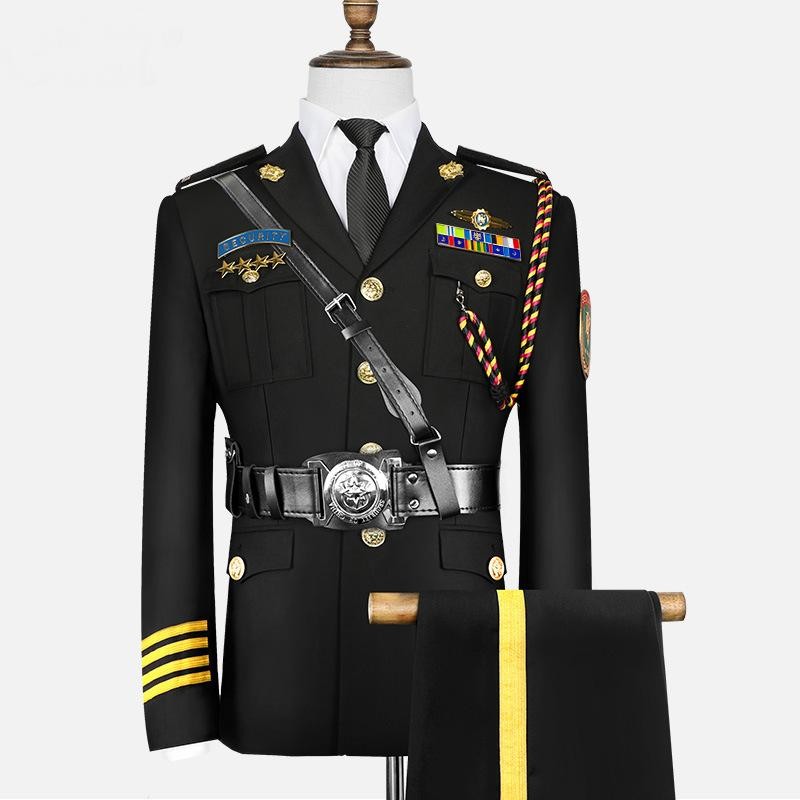 Formal Events Ceremonial Uniform Dark Blue Breathable With Gold Buttoned Jacket