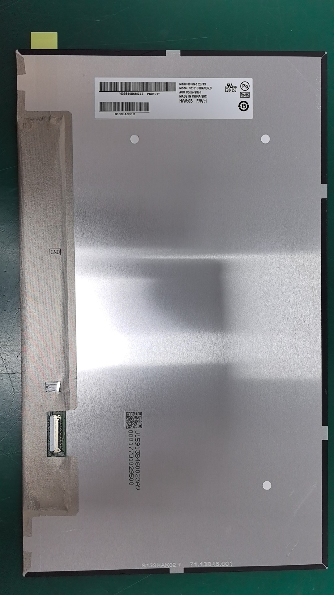 Auo 13.3 Inch Tft Lcd B133han06.3 Hw0b 1920*1080 In Stock On-Cell Touch, I²C/Usb