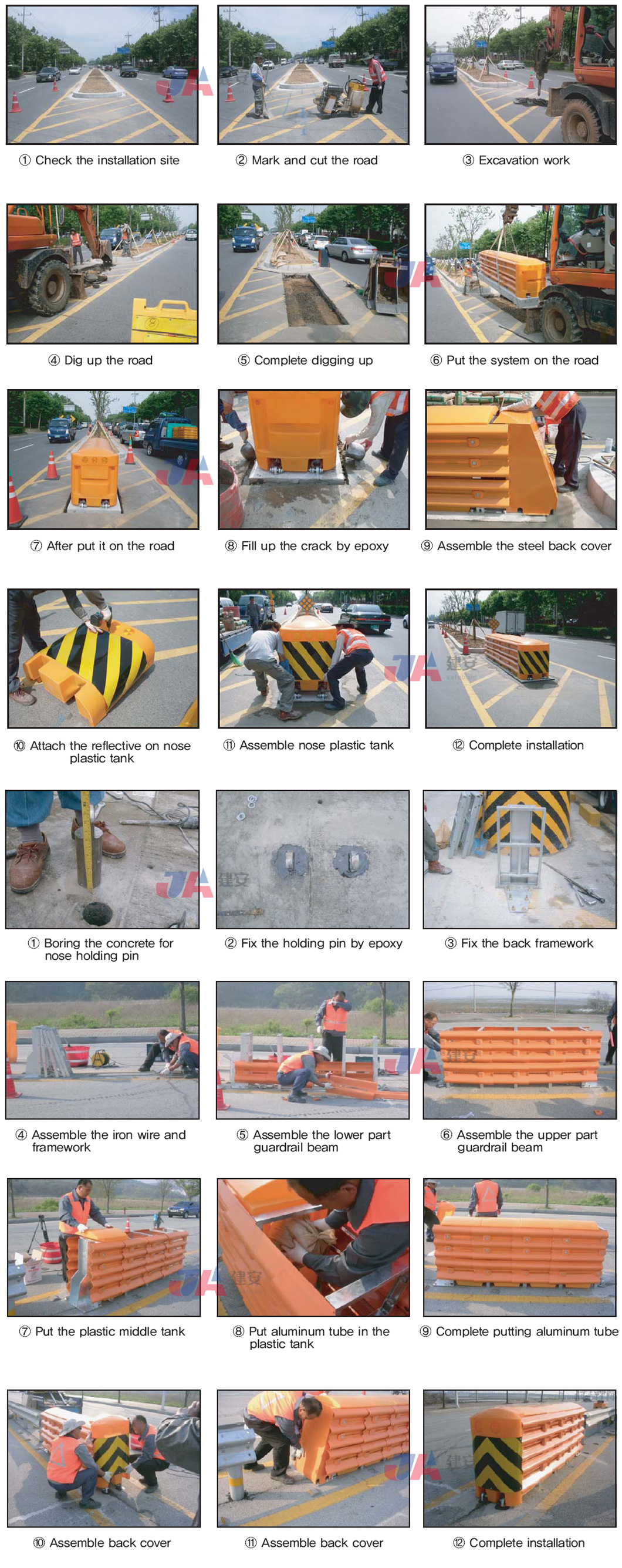 ISO9001 2008 Certified Highway Guardrails Crash Cushions Barrier
