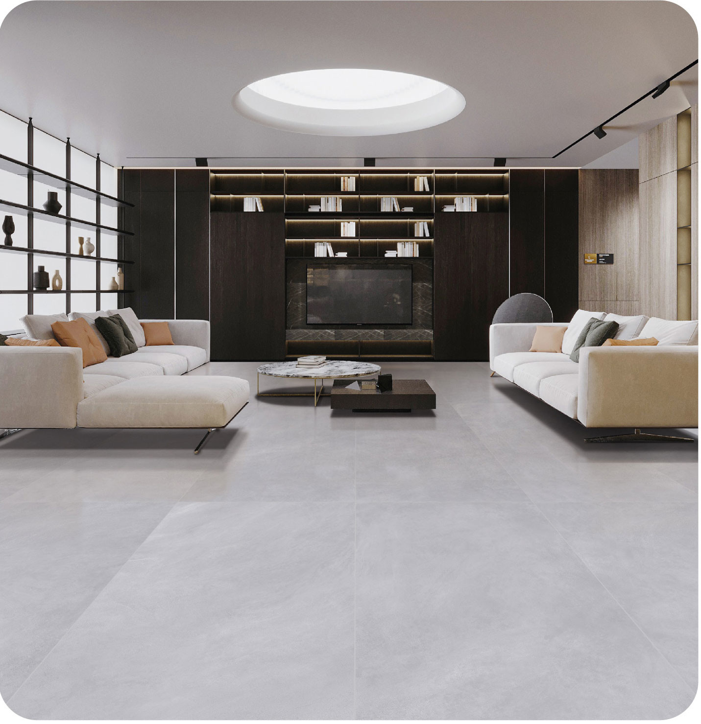 Non-Slip Light Grey Outdoor Floor Durable Tiles And 600x1200mm Soft Glazed Porcelain Tile For Living Room