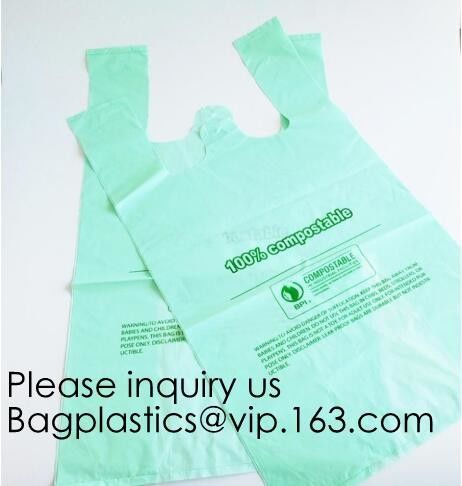 Tie Compostable Shopping Bag Corn Starch Based Wholesale Biodegradable 100% Compostable Bags On Roll