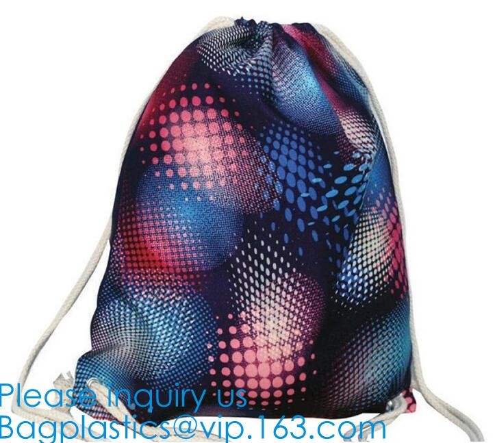 Sport Gym Drawstring Backpack Polyester Draw String Bags,Dacron Drawstring Backpack Shoulder Bags, bagease, bagplastics