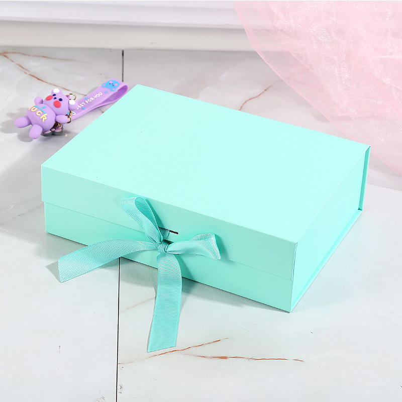 Magnetic Closure Cardboard Box Hamper Pink Corrugated Boxes Gift Mailer With Ribbon