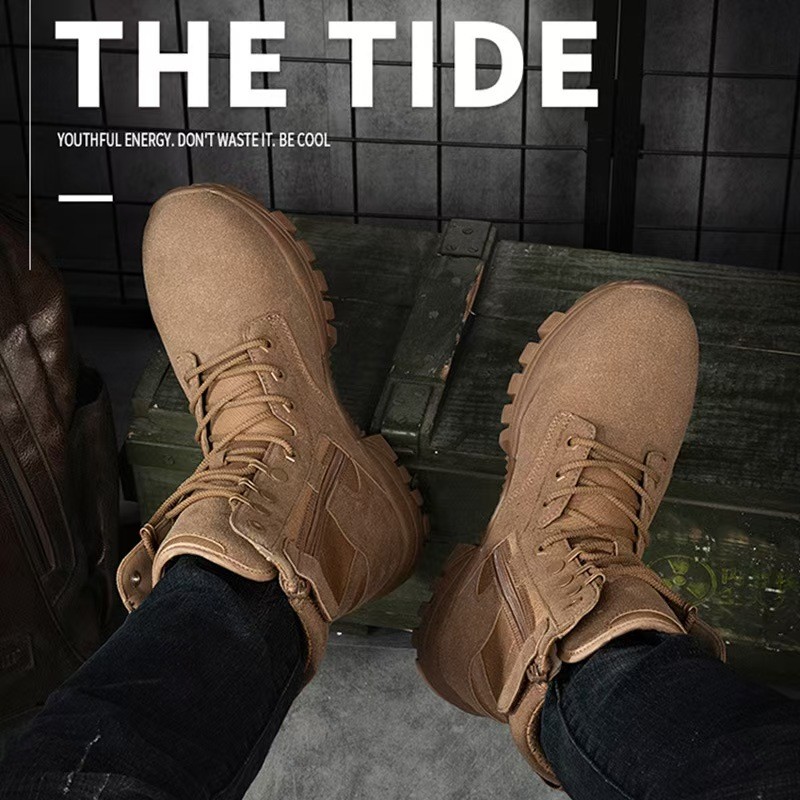 Tactical Desert Boots Mid High Large Size Hiking Rescue Combat Boots