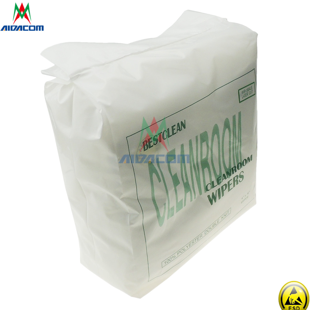 9x9" Polyester Cleanroom Microfiber Wiper 140gsm Non Woven