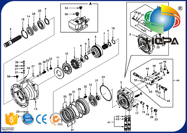 VOE14509253 14509253 Swing Motor Seal Kit for Excavator Volvo EC240B