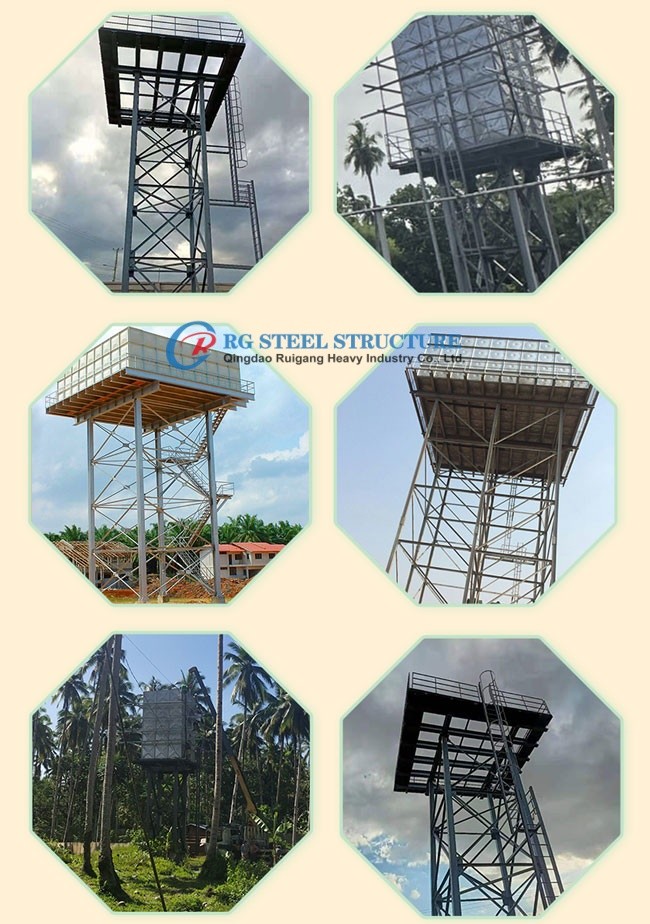 Elevated Water Tank Stand Tower 12m 100m3 Galvanize Steel Panel Water Tank