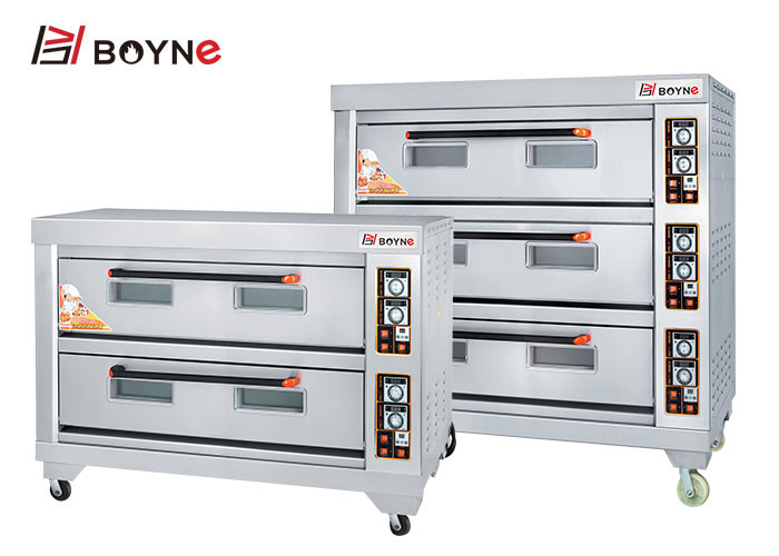 Commercial Bakery Deck Baking Oven,Stainless Steel Double Deck Six Trays Bread Baking Oven