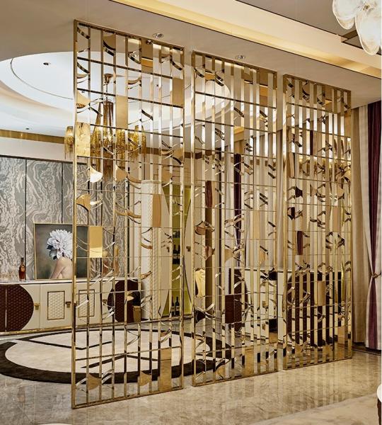 Hairline Black Stainless Steel Room Dividers For Hotels/Villa/Lobby/Shopping