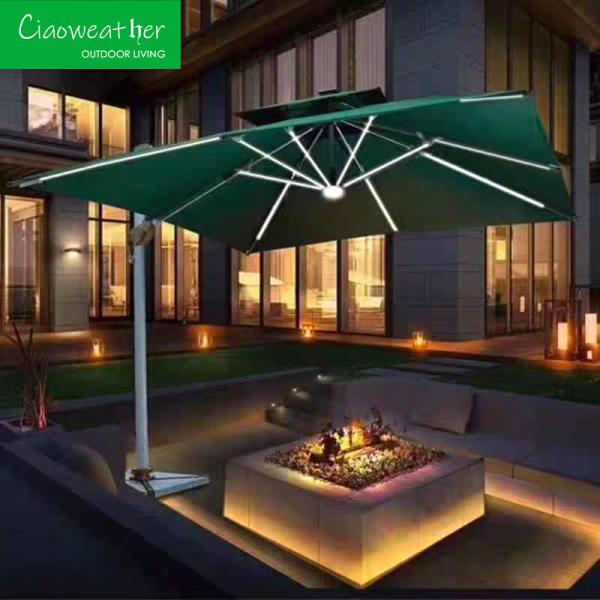 Modern Outdoor Furniture Customized Large Cantilever Umbrella for Hotel