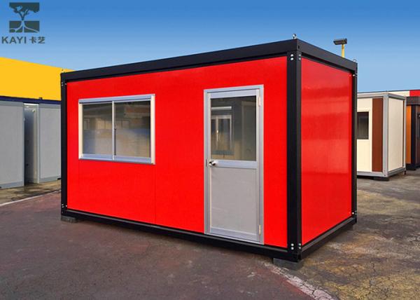 Red Flat Pack Container House , Single Container House For Living / Administrati