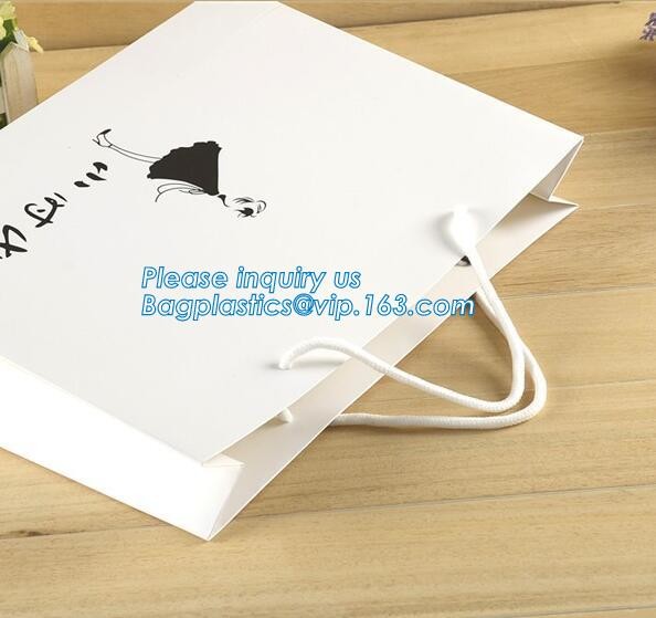 Luxury paper bags with handles Different Sizes,250gsm art paper shopping carrier bag custom printing with handle rope