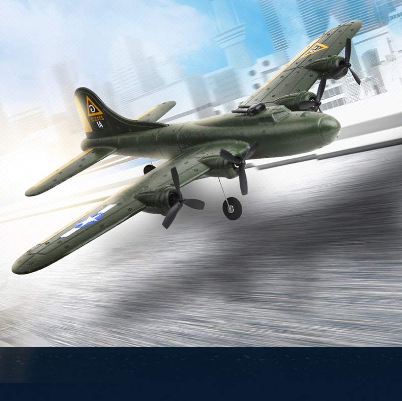 Outdoor Fx817 Rc Plane 2.4ghz 2ch Remote Control Glider Epp Aircraft Toy Electric Fixed Wing B17 Children's Model Christmas Gift