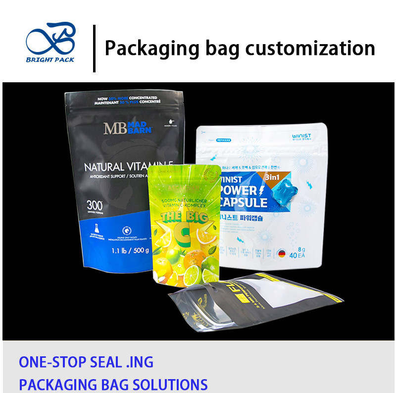 Bulk Customized Ziplock Plastic Bags Matte Stand Up Pouch Aluminum Foil Mylar Bag