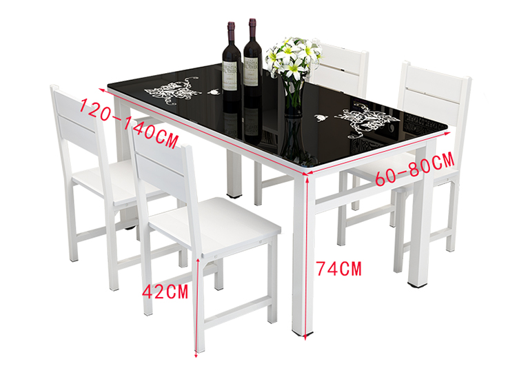 Durable Rectangular Glass Dining Table 4 Seater For Family Indoor Decoration