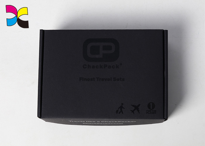 Black Folding Custom Printed Shipping Boxes / Clothing Packaging Boxes
