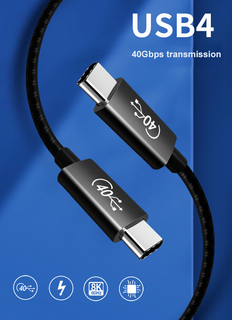 Thunderbolt 3 High Speed USB 4 Cable Full Featured PD Fast Charging
