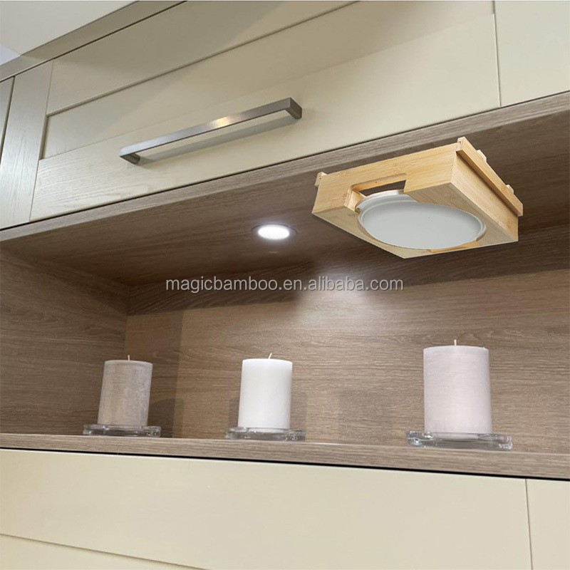 Bamboo Kitchen Party Organizer Utensil Caddy Paper Plate and Napkin Cabinet Dispenser