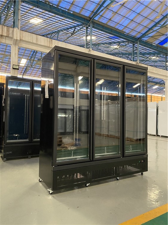Hot Selling Commercial Glass Door Vertical Refrigerator for Displaying Beverage Milk