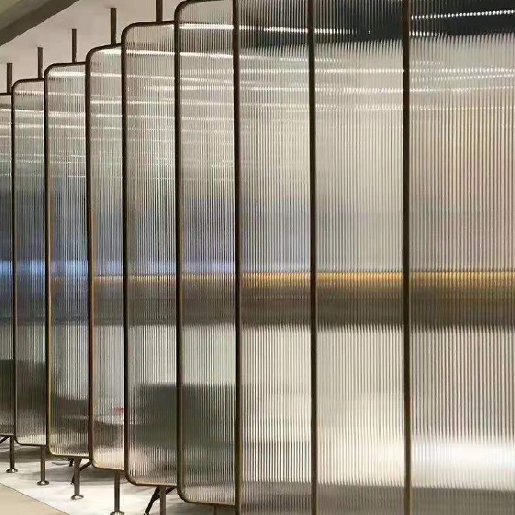 Art deco metal hanging screen glass technics living room divider wall