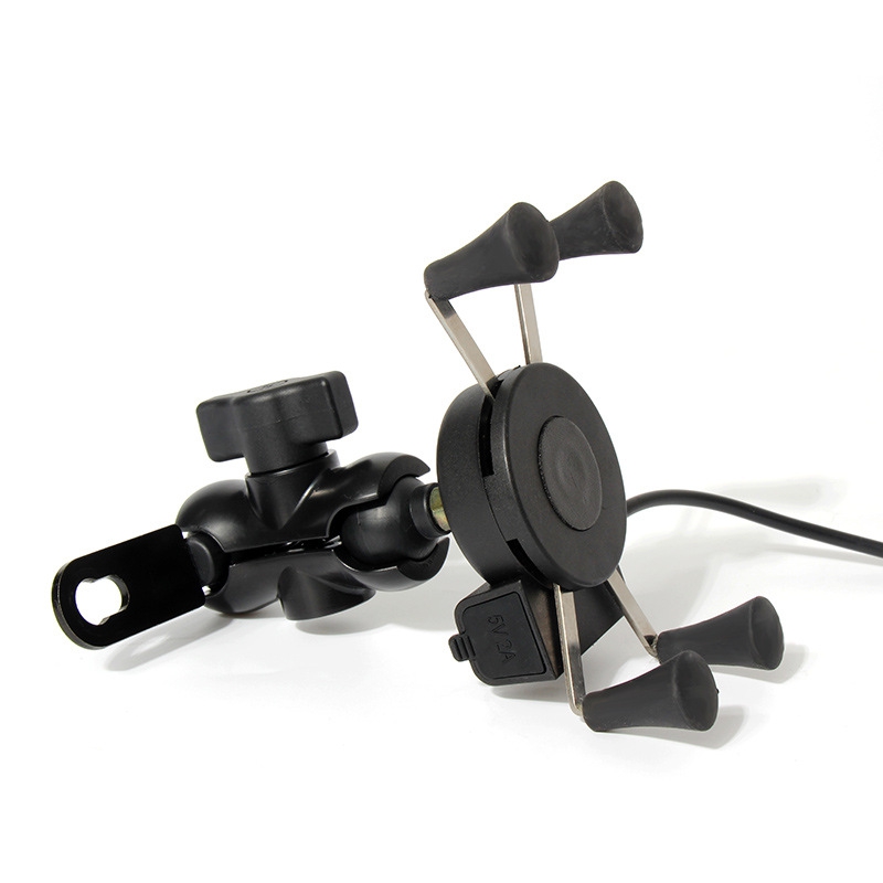 360Degree 2A Iphone 8 Plus Motorcycle Mount X Shape 90cm Cable