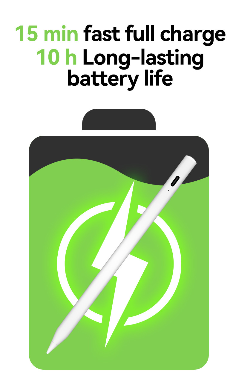 White Stylus Pen Compatible with iPad iPad Pro iPad Mini Battery Included
