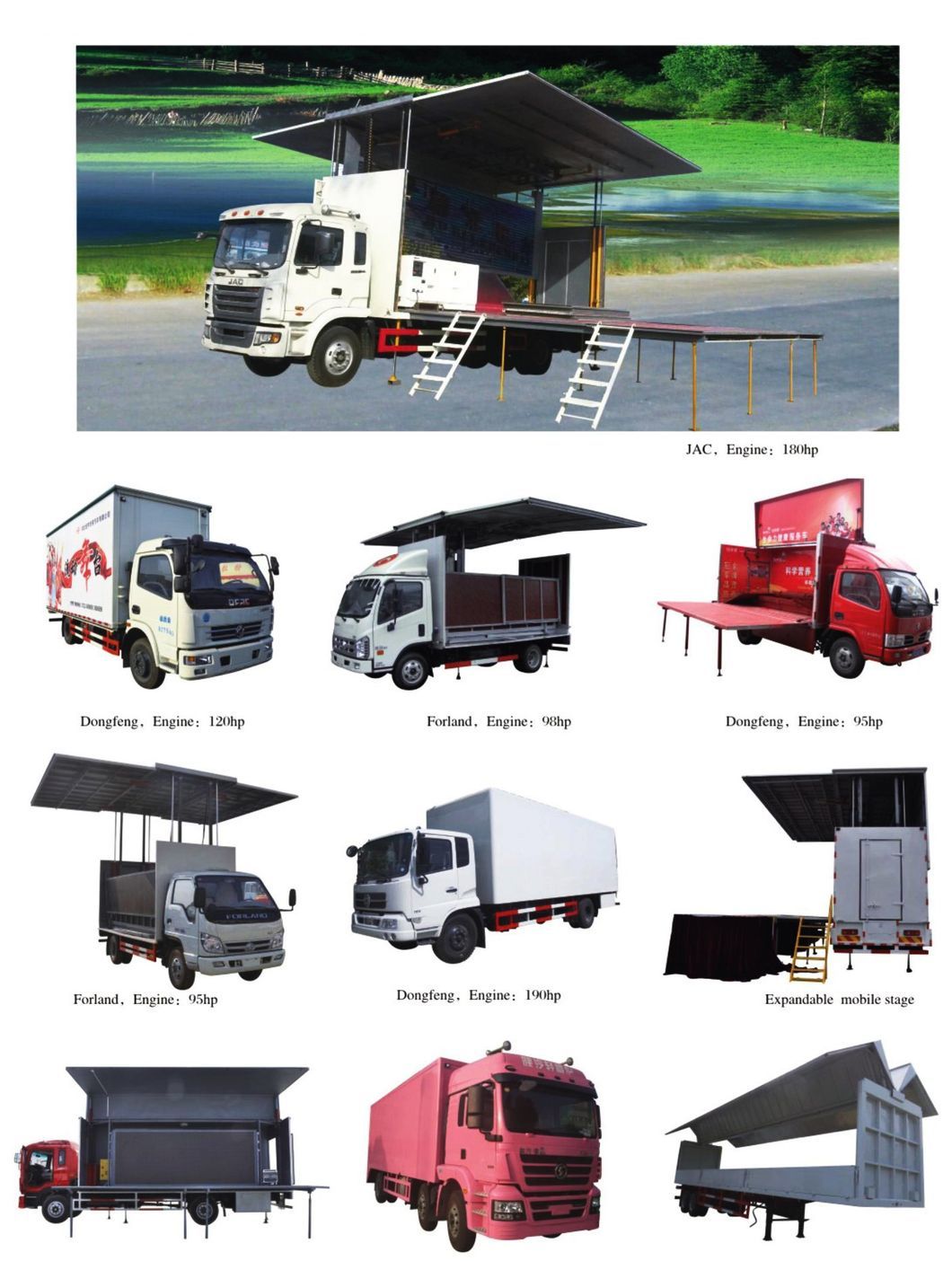 JAC 4X2 6wheels Mobile Outdoor Hydraulic Wings Van Stage Truck