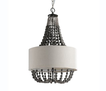 Circular iron chandelier with wood bead Lampshade (WH-CI-42)