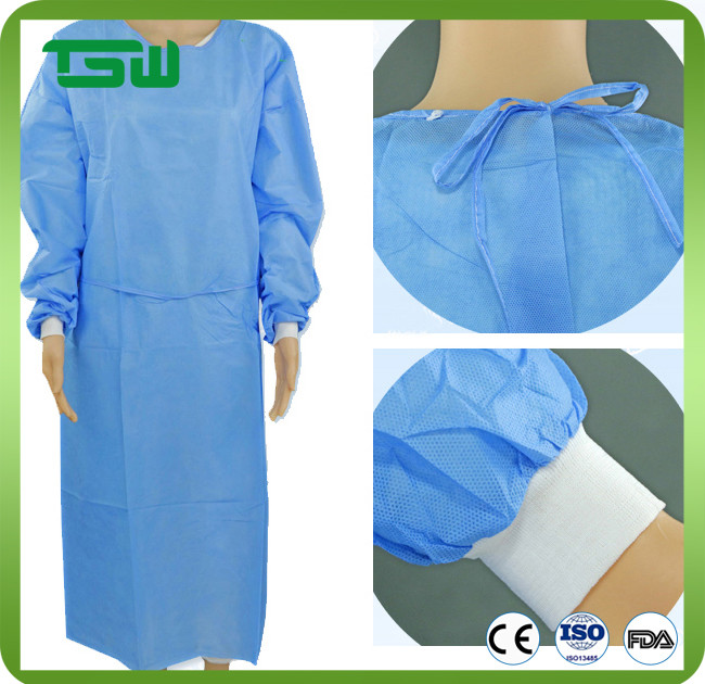 Lint Free Disposable PP Nonwoven Isolation Gown