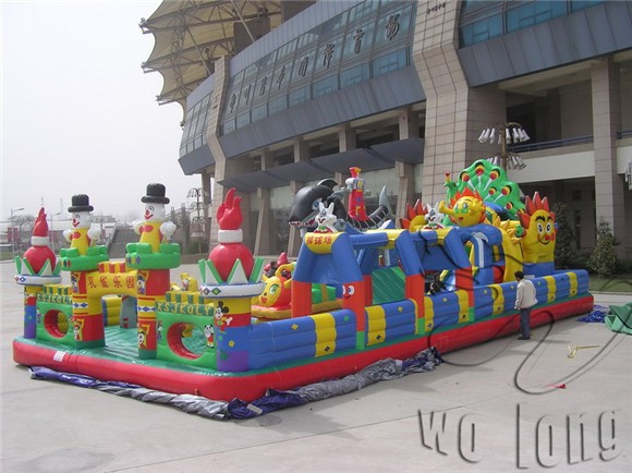 outdoor customized kids inflatable castle, inflatable peacock paradise