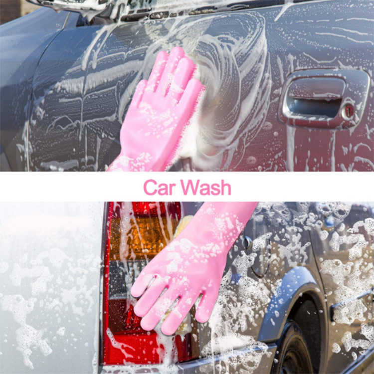 Kitchen Silicone Dishwashing Gloves Reusable Heat Resistant Customized