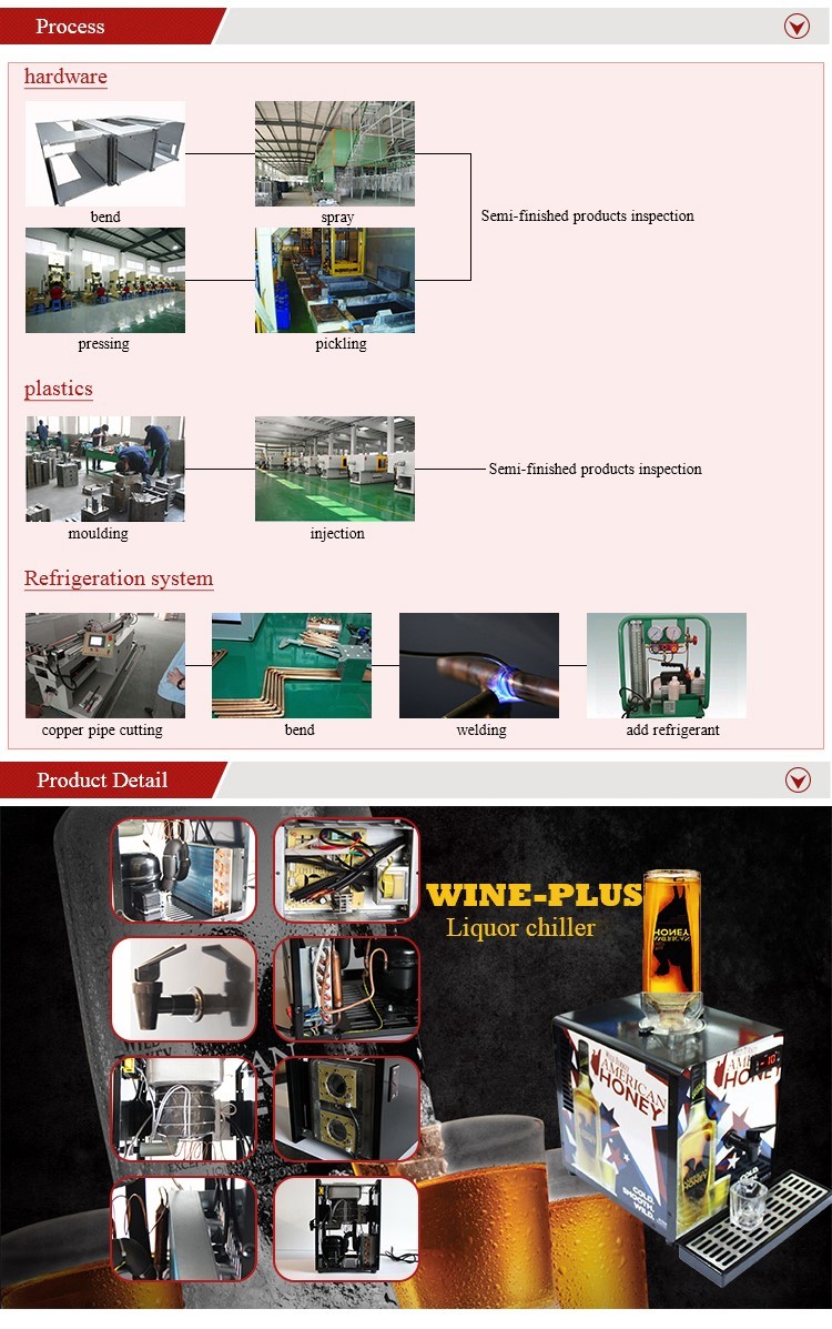 Colorful Sticker Decorated, shot Chiller dispenser with effective Compressor Cooling system
