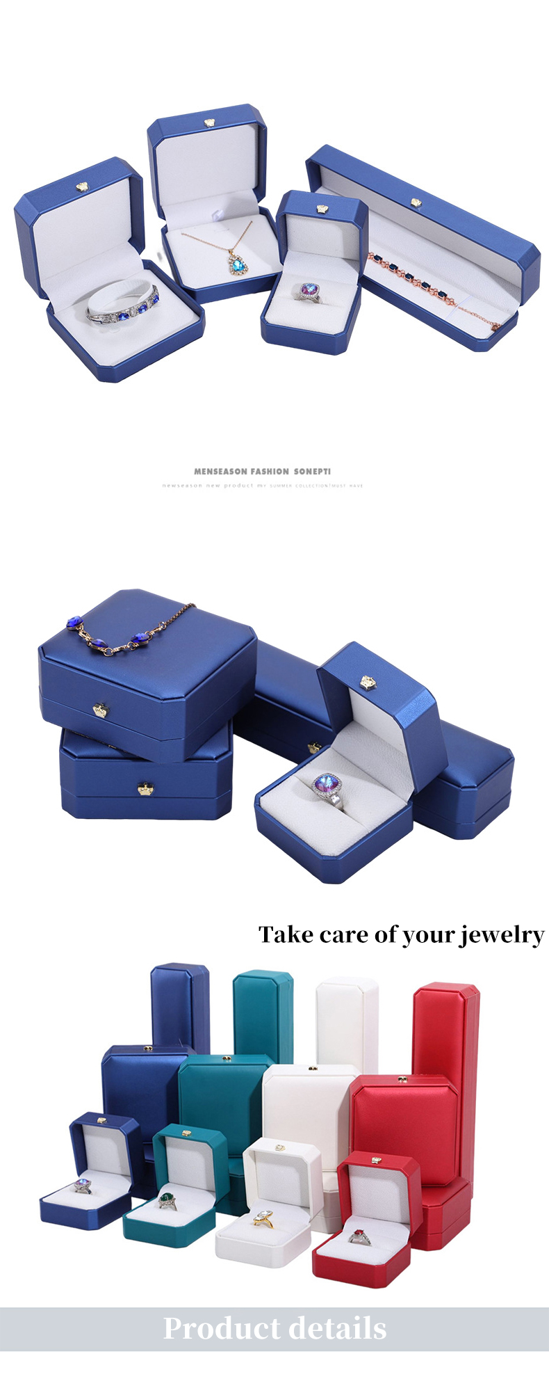 Leather Crown Jewelry Box for Hanhong Custom Gold Bracelets Earrings and Pendants