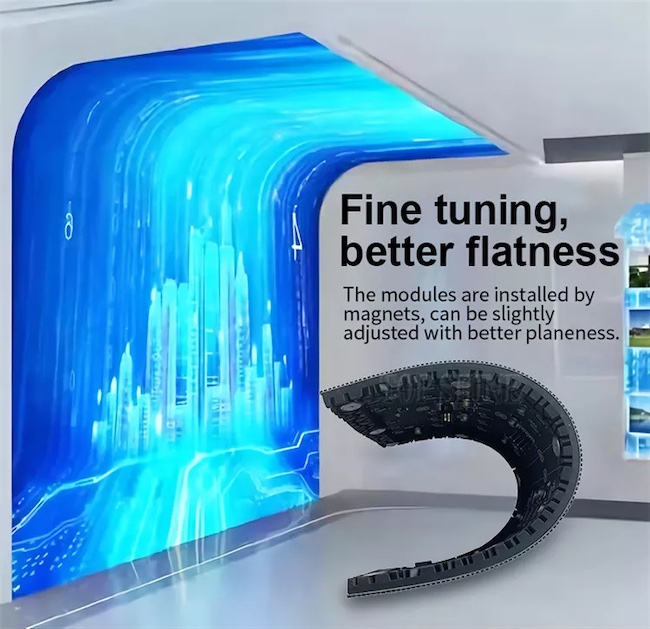 Indoor P3 Curved Flexible LED Screens 160*320mm Soft LED Module For Cylindrical 0