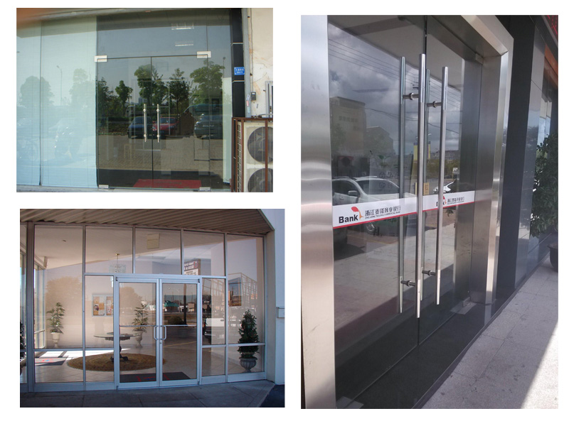Villa Square Glass Door Handle Stainless Steel 304 Chrome Handle For Tempered Glass Door