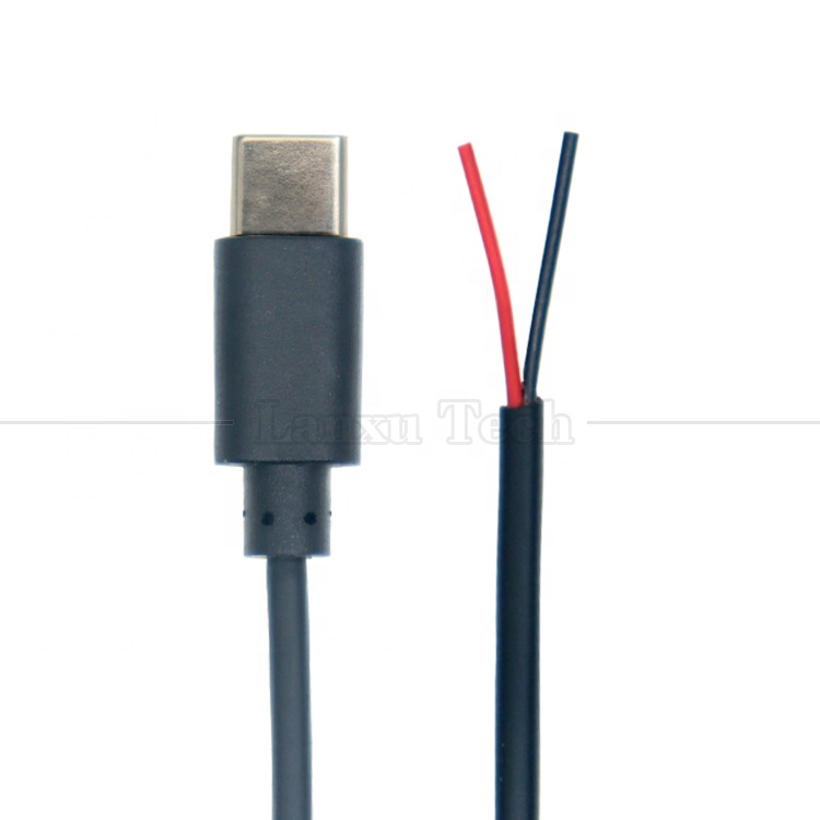 Custom Data Charging 2 4 Cores USB Type C Male Female to Stripped Open Wire End Pigtail Cable