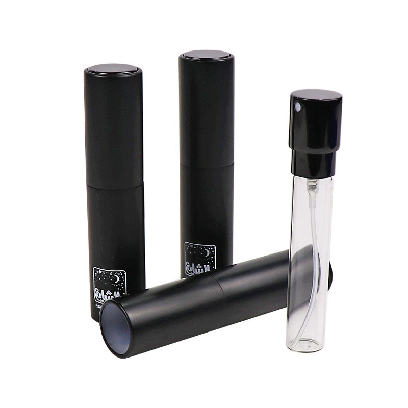Logo Printing Black Perfume Atomizers 0.4OZ 12ml 0.5OZ 15ml Glass Spray Bottle