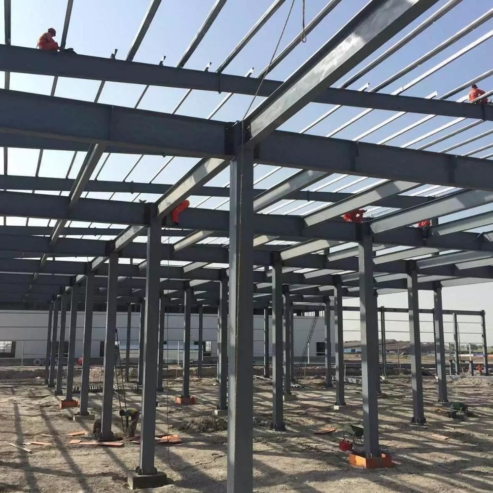 Fire Resistance Steel Frame Building Construction High Durability Prefab Metal Warehouses