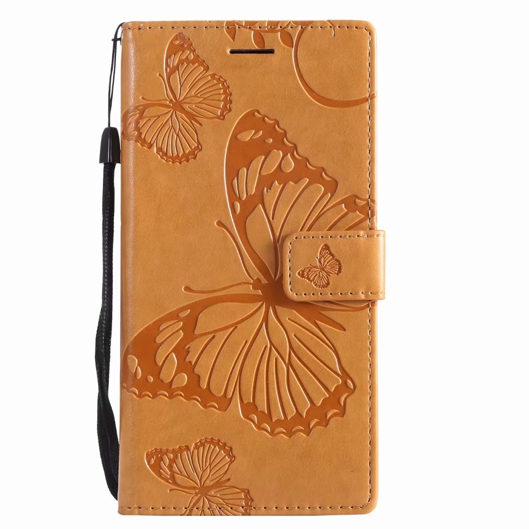 Xiaomi 8 Embossing 3D Butterfly Leather Bracket Stand Wallet Case with wristlet strap