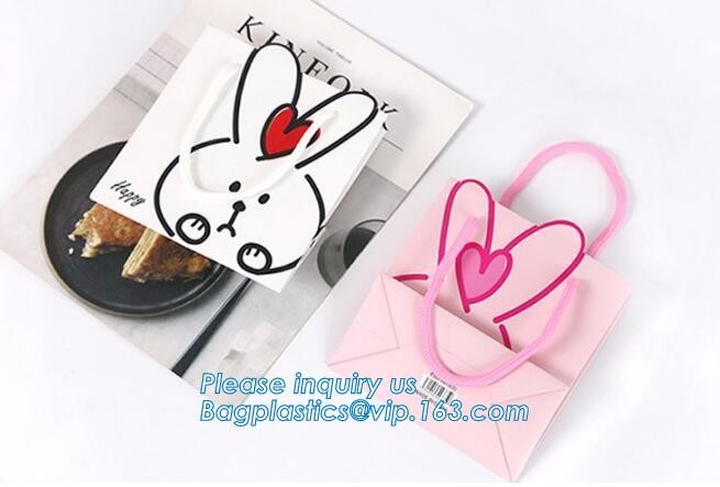 Flower carrier bag with different color customized pot plants kraft paper bag with handle,stamping logo fancy paper flow