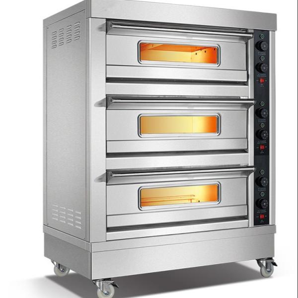 3 Deck Oven 6 Pan Commercial Conveyor Electric Pizza Oven For Bakeries