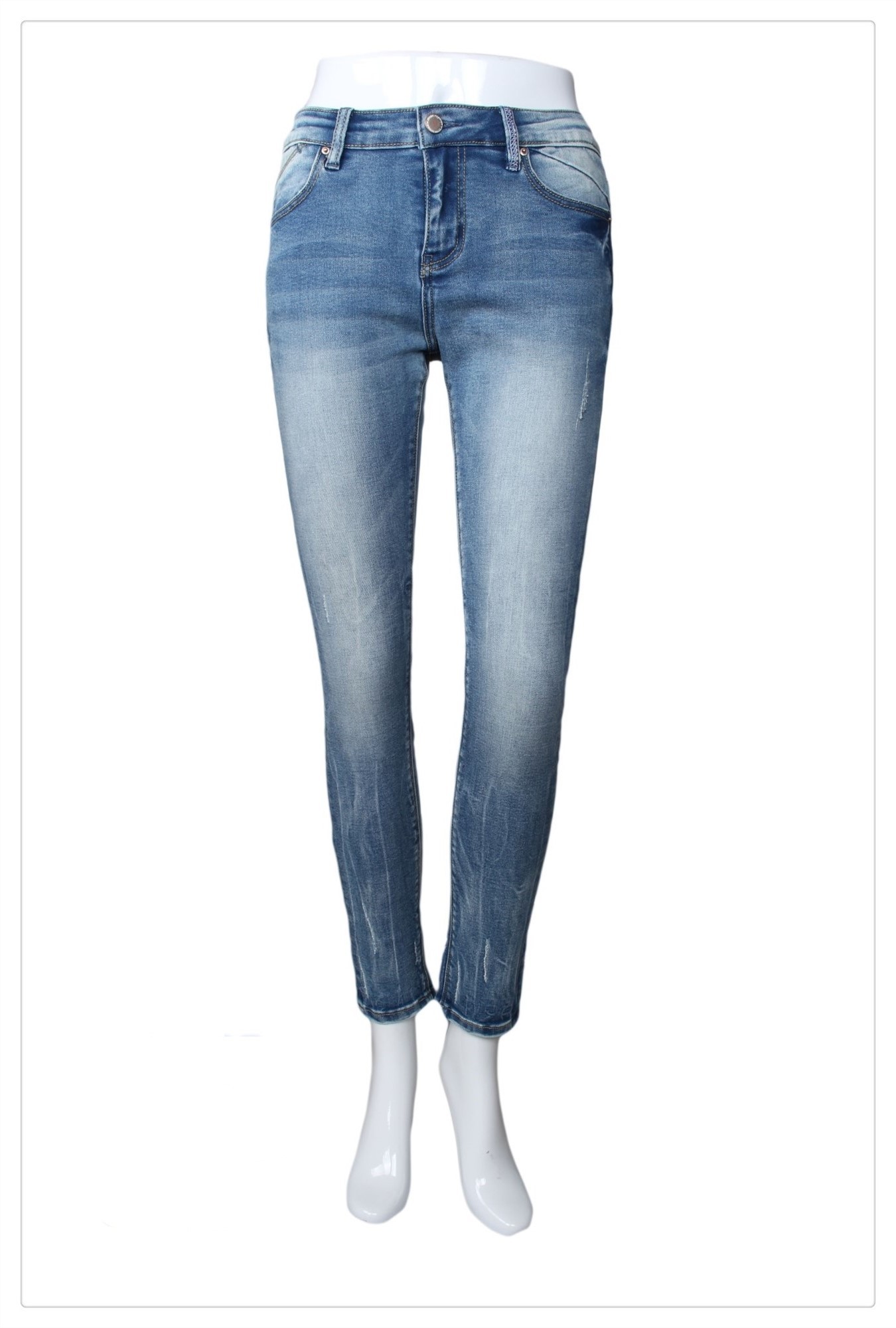 Stock Full Lycra Denim Fabric For Lady Jeans