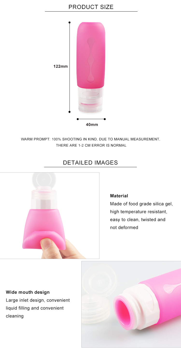 Refillable Leak Proof Silicone Travel Bottles For Shampoo Conditioner